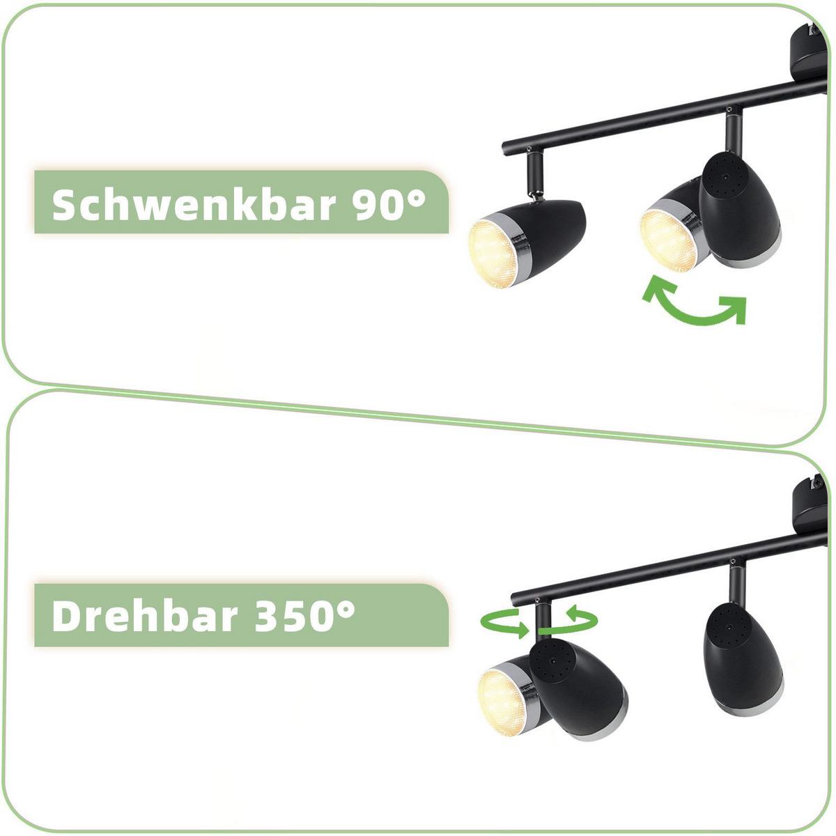 LED-DECKENSTRAHLER Leggitt 4-flammig 60/15.5/80cm - Dunkelgrau, Metall (60/15.5/80cm) - Nettlife