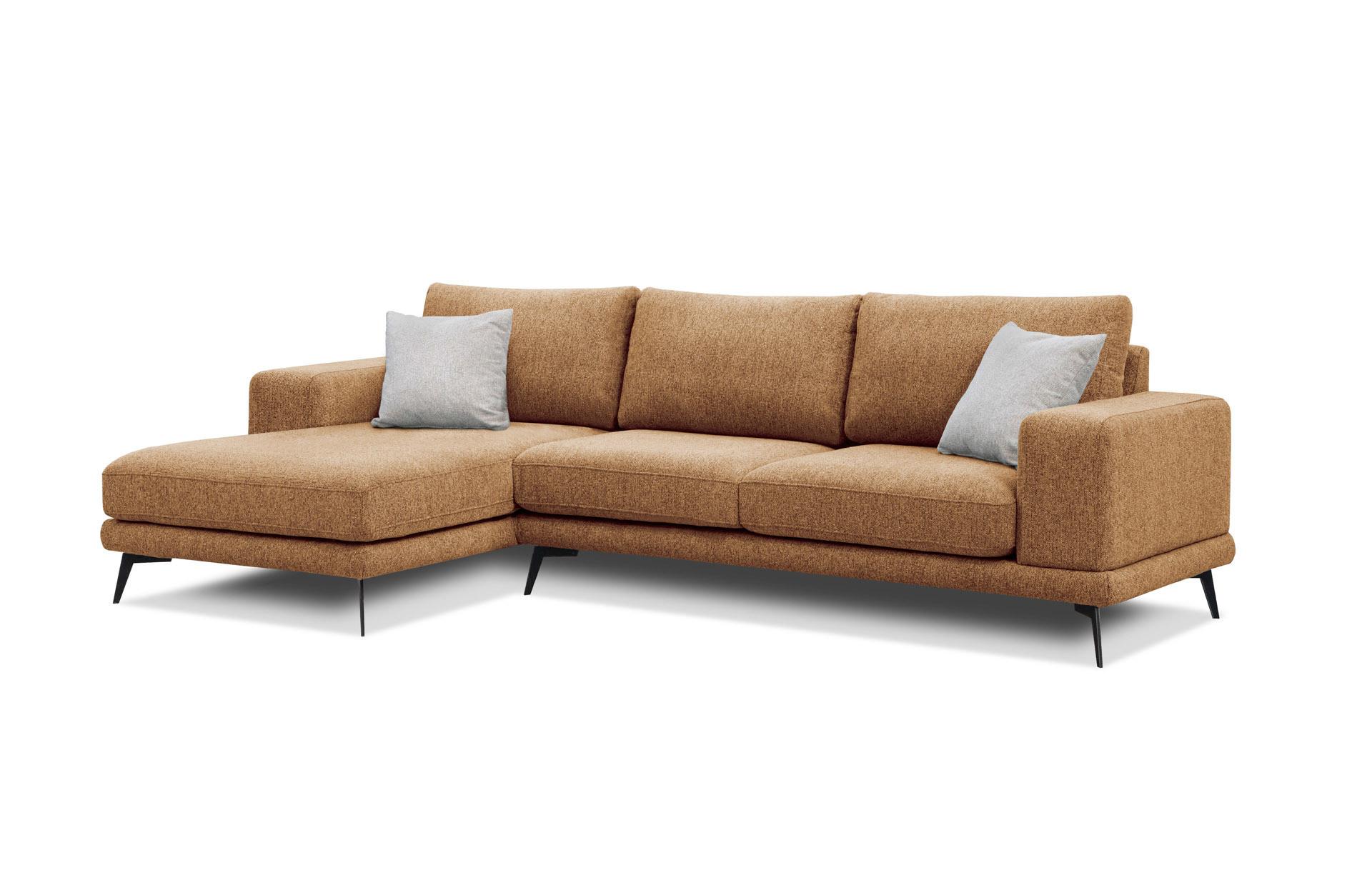 ECKSOFA MEDIOLANE 5-Sitzer, orange - Orange, Holzwerkstoff/Textil (158/282cm) - Wozimo