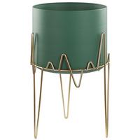 PFLANZENSTÄNDER Metall grün/gold 50 cm Kalandra - Goldfarben/Grün, Metall (50cm) - Beliani