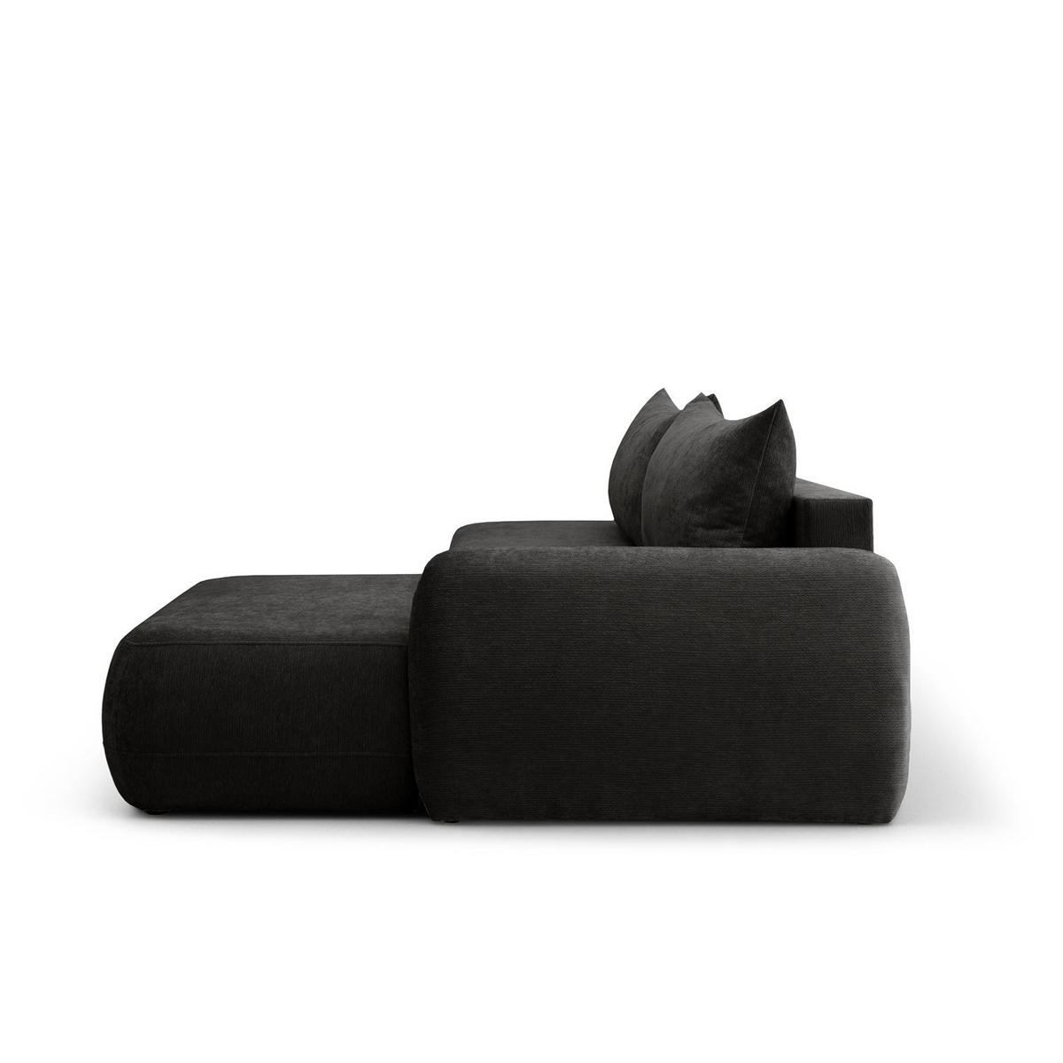 ECKSOFA GOYA mit Schlaffunktion und Bettkasten, Rechte, Perfect Harmony 99 - Anthrazit, Textil (302/184cm) - Lookway