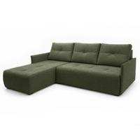 ECKSOFA L Form Damascus Grün 212/143/88 cm Links mit Schlaffunktion - Schwarz/Grün, Kunststoff/Textil (143/212cm) - AX Living
