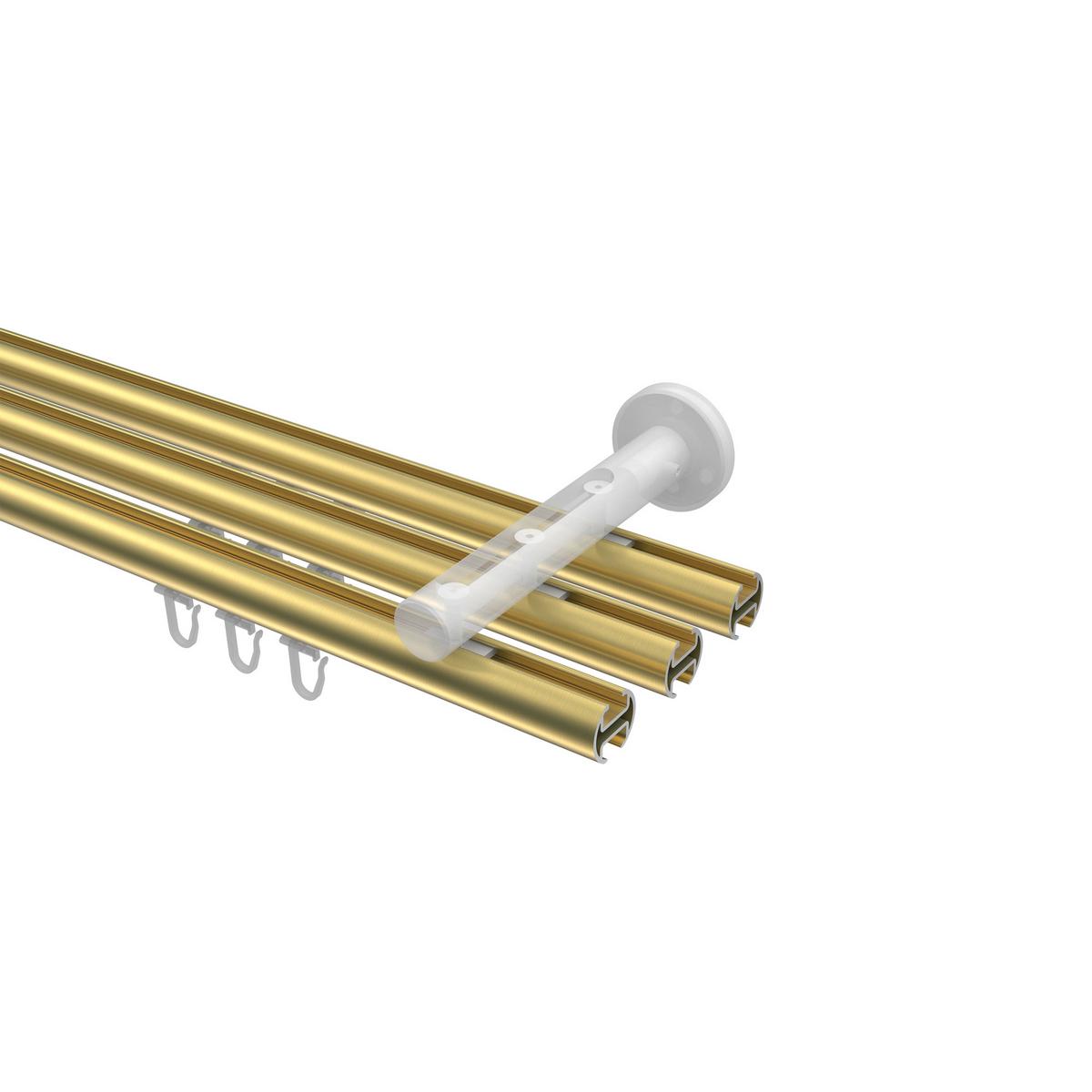 GARDINENSTANGE INNENLAUF Siteno Tanara 100 cm, 3-läufig, 20 mm Ø Messing-Optik - Messingfarben/Goldfarben, Metall (100cm) - INTERDECO