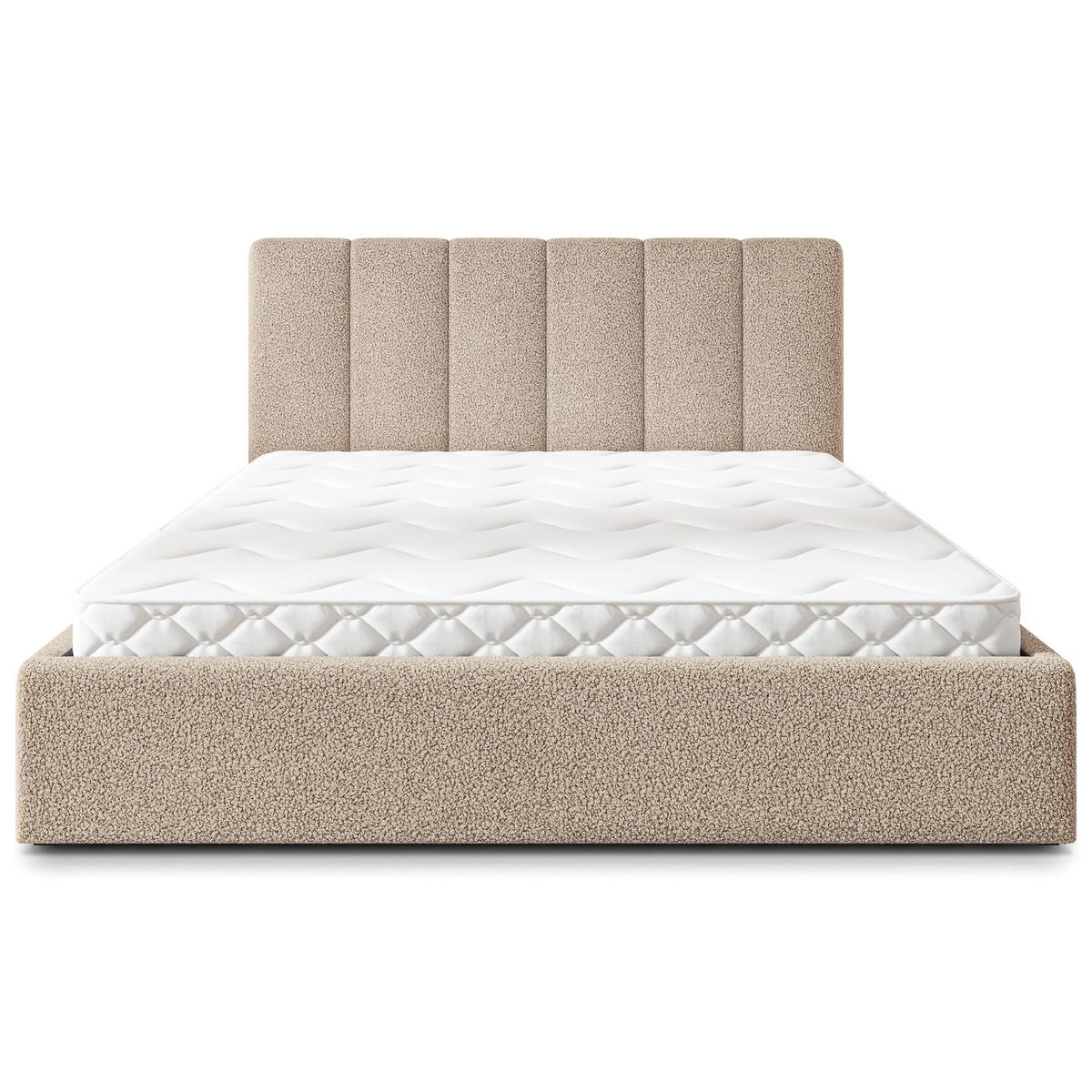 POLSTERBETT NEMIS 120x200 cm mit Bettkästen - Beige - Beige, Holz (120/200cm) - MASSENO