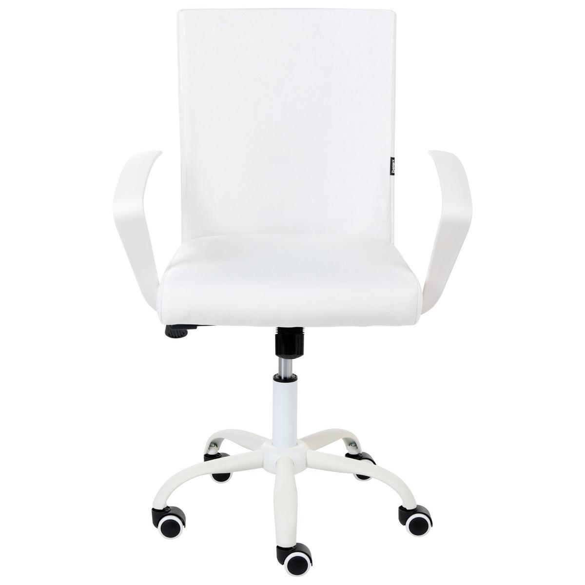 BÜROSTUHL Weiß Modra - Weiß, Textil (52/91/52cm) - Beliani
