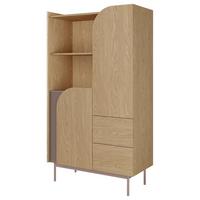 BÜCHERREGAL Camel mit 2 Türen, 2 Schubladen und geriffeltem Detail, 90 cm, Frühlingseiche + Toffee - Eichefarben, Holzwerkstoff/Metall (92/161/42cm) - Beautysofa