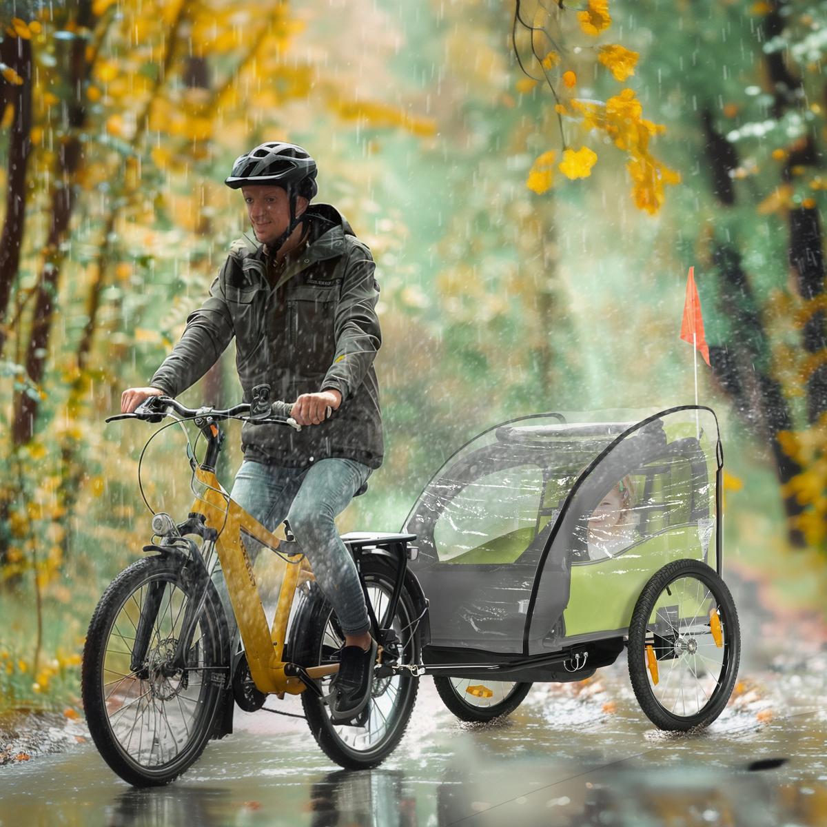 REGENSCHUTZ für Kinderanhänger Schutz Regenberzug Tranparent Kunststoff - Transparent, Kunststoff (61/61/76cm) - HOMCOM