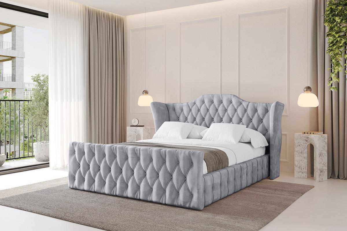 POLSTERBETT mit Bettkasten, Fußteil und Lattenrost, Boxbett ohne Matratze - MODY-Z 120x200 Hellgrau - Hellgrau, Holzwerkstoff/Textil (120/200cm) - ALTDECOR