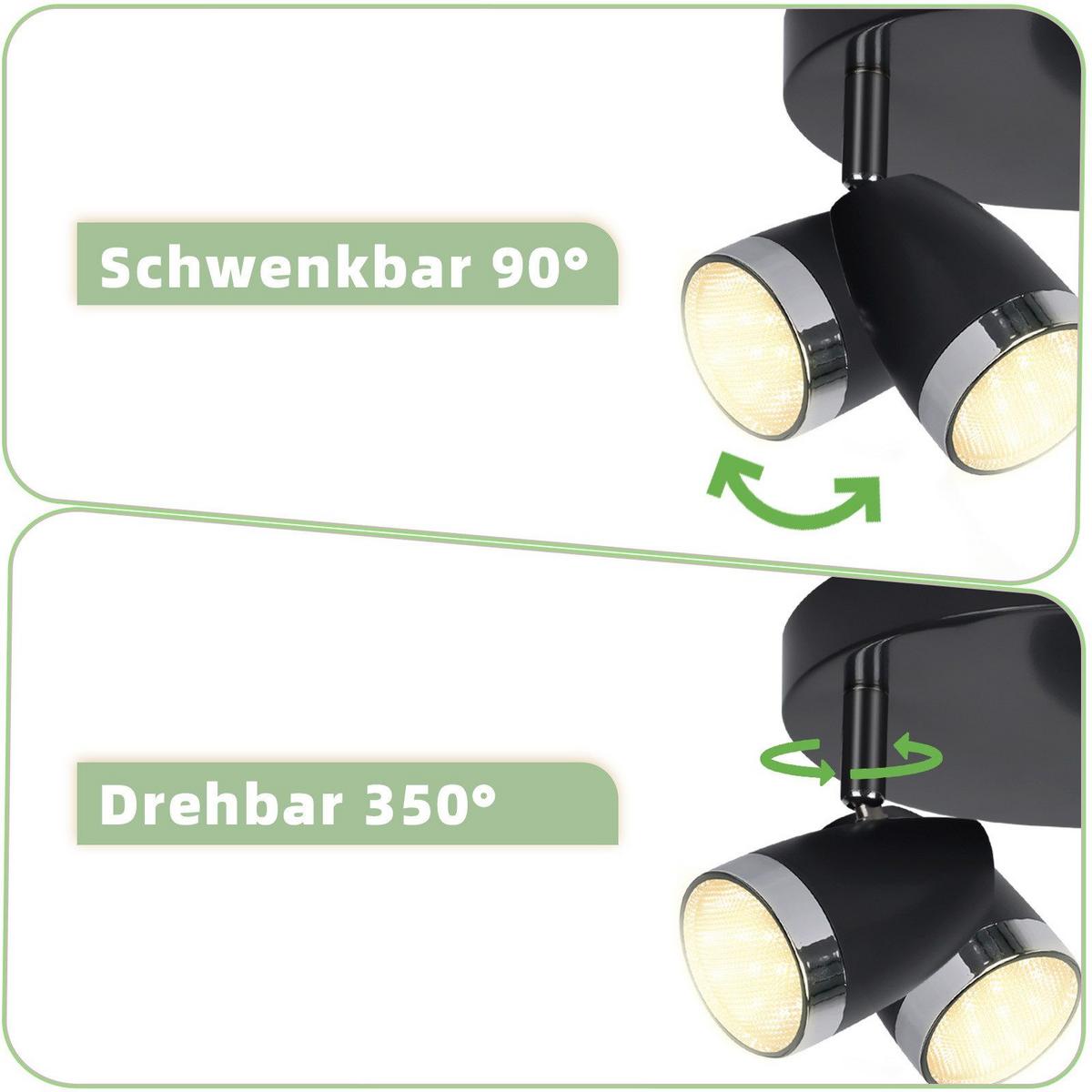 LED-DECKENSTRAHLER Leavens 3-flammig 60/15.5/19cm - Dunkelgrau, Metall (60/15.5/19cm) - Nettlife