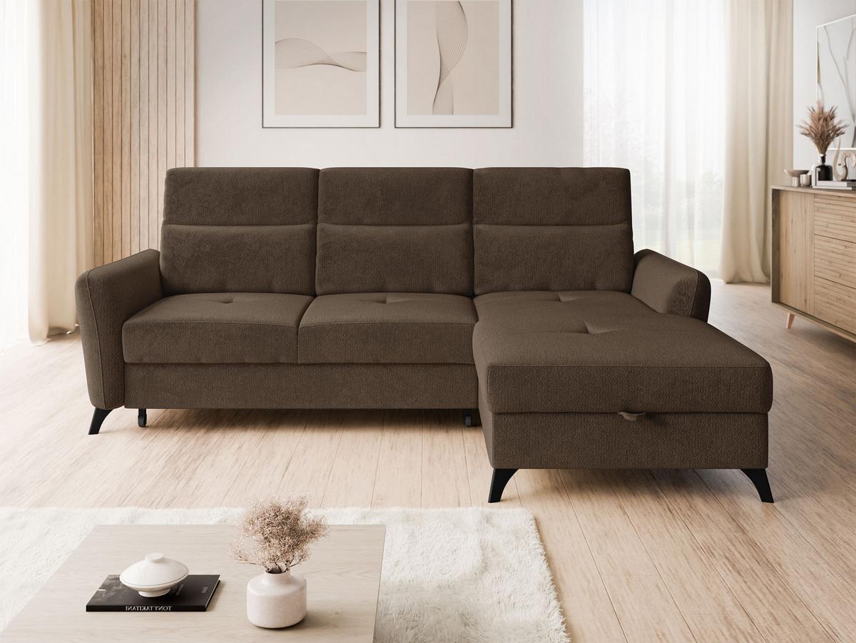 ECKSOFA Talia, Seite: Rechts 2R-LC - Schwarz/Braun, Holz/Kunststoff (238/167cm) - MIRJAN24
