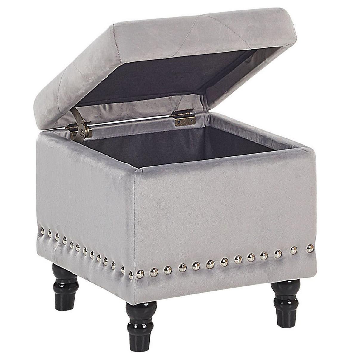 HOCKER Loretto 37/37/40 cm - Grau, Textil (37/40/37cm) - Beliani