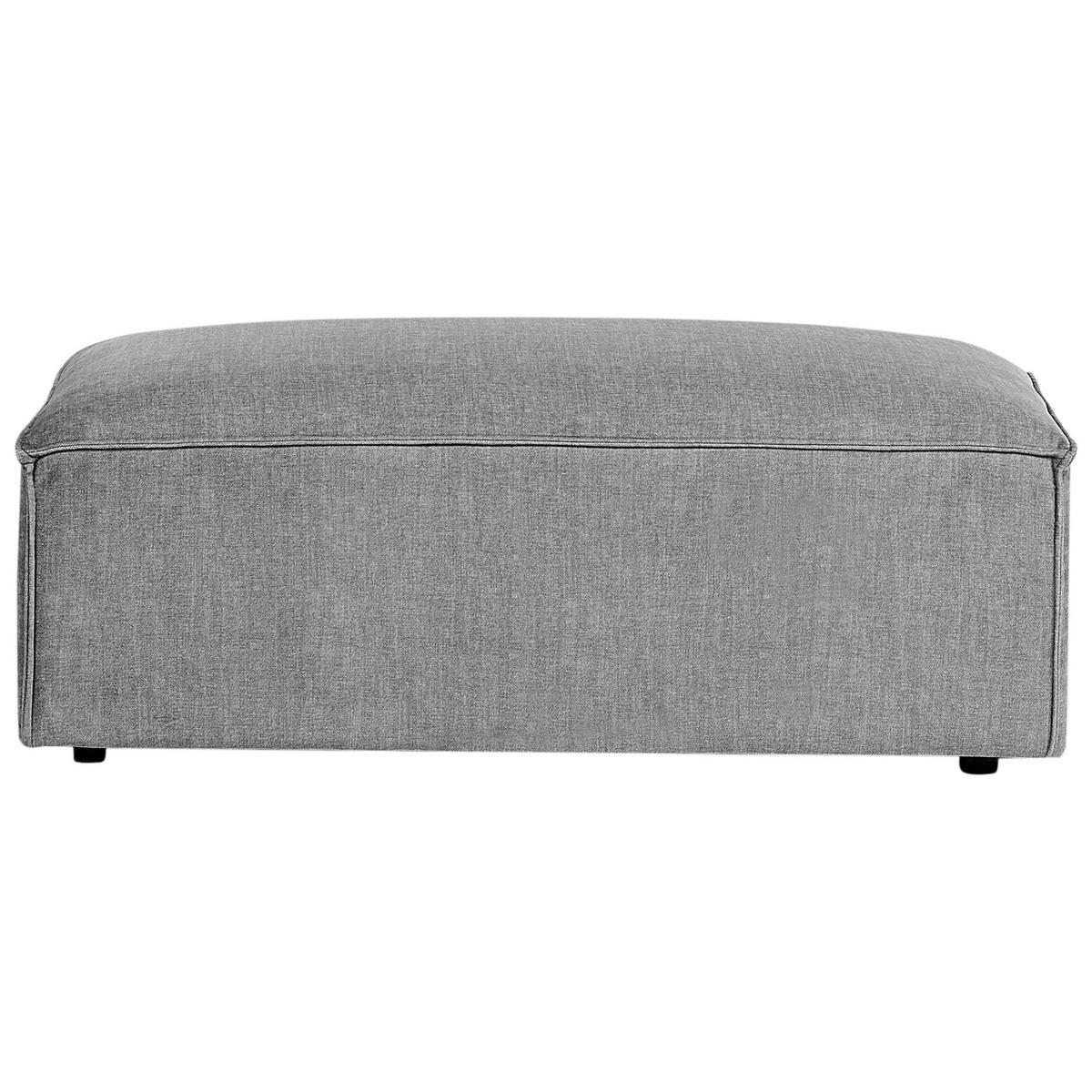 ECKSOFA Modul 4-Sitzer linksseitig Grau Stoff mit Ottomane Hellnar - Dunkelgrau, Textil (364/176cm) - Beliani