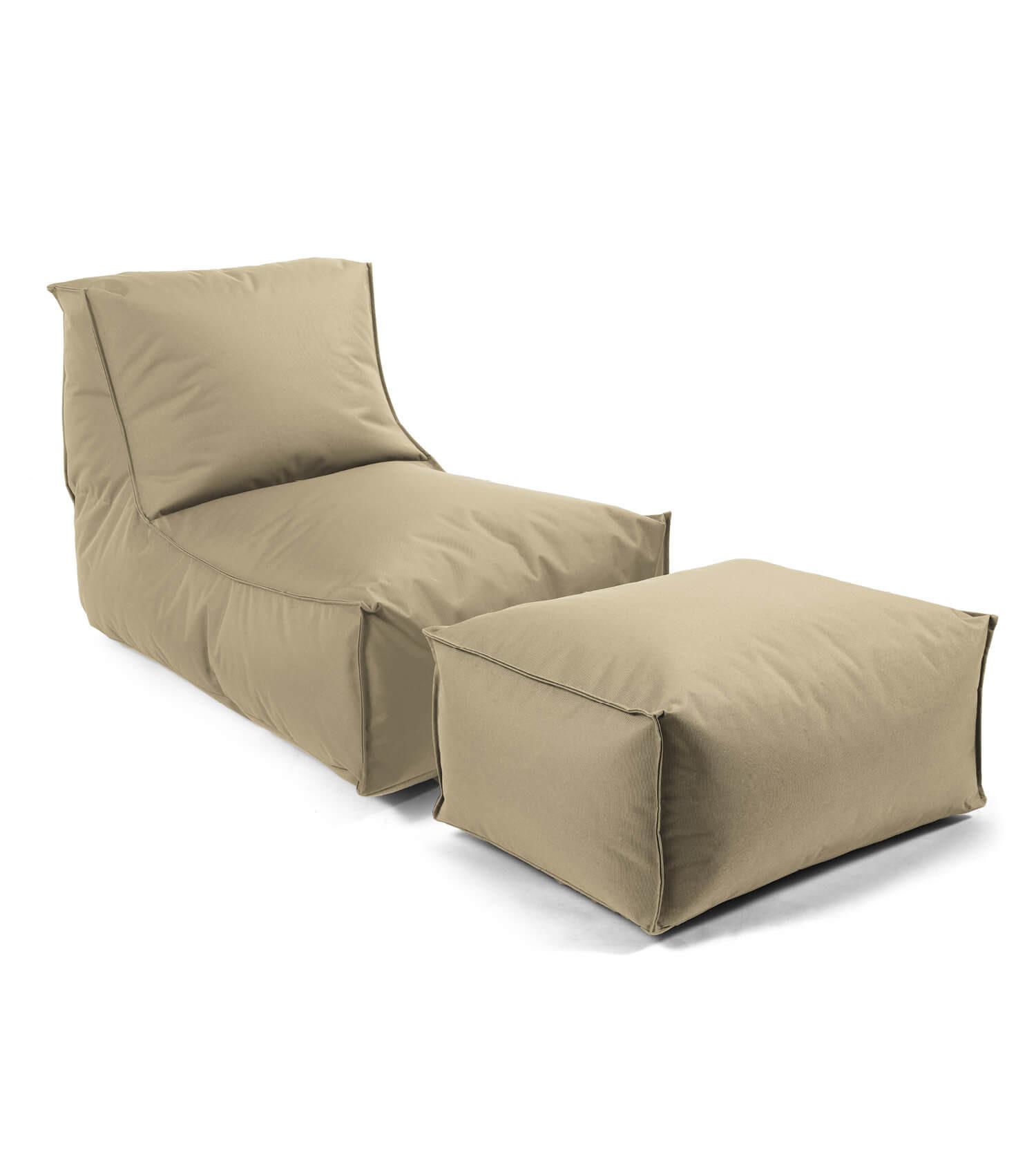 OUTDOOR SITZSACK und Hocker Der Sundowner - Cappuccino, Textil (60/65/95cm) - Mokebo