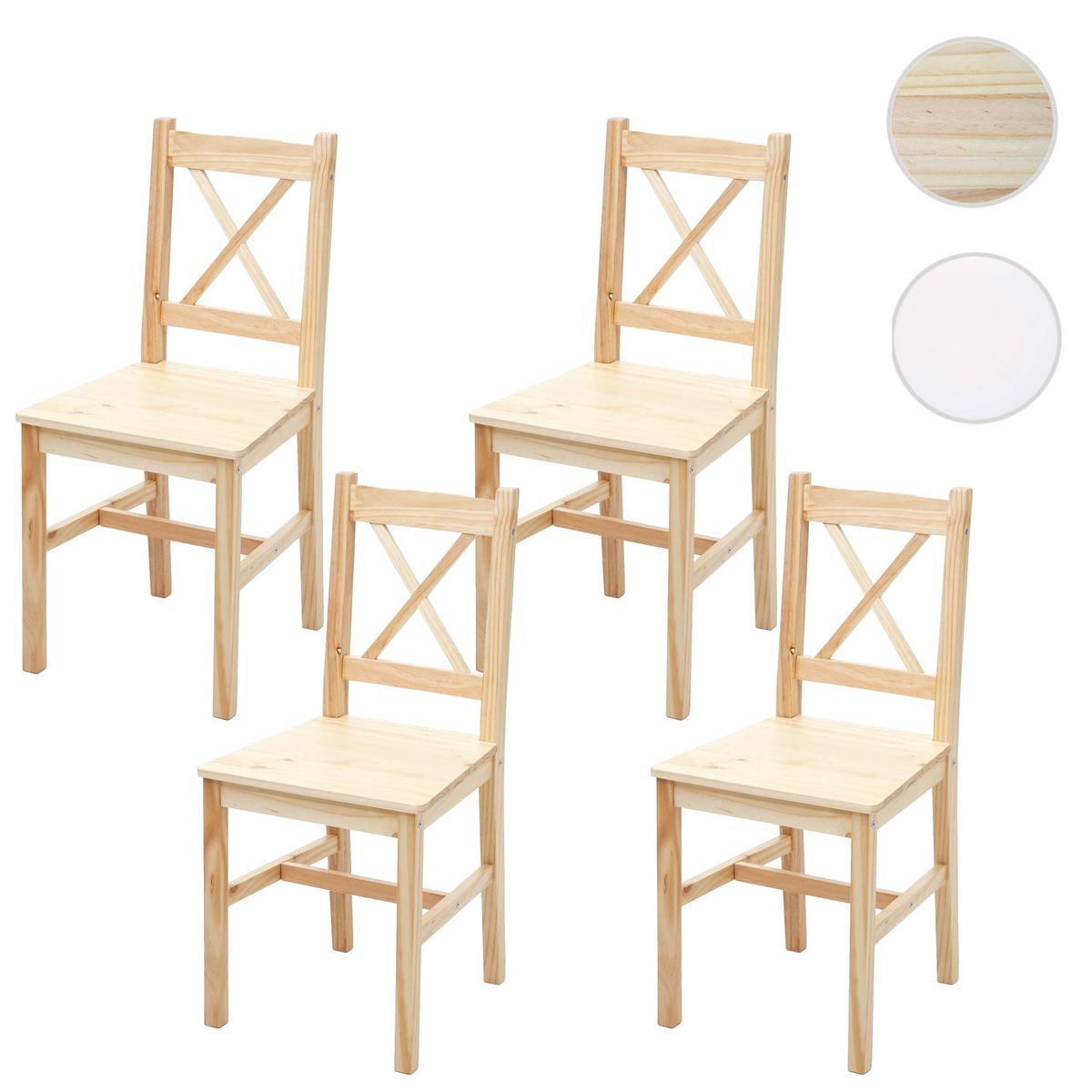 ESSZIMMERSTUHL Kiefer Dekor 4er-Set - Kieferfarben, Holz (40/86/42cm) - MCW