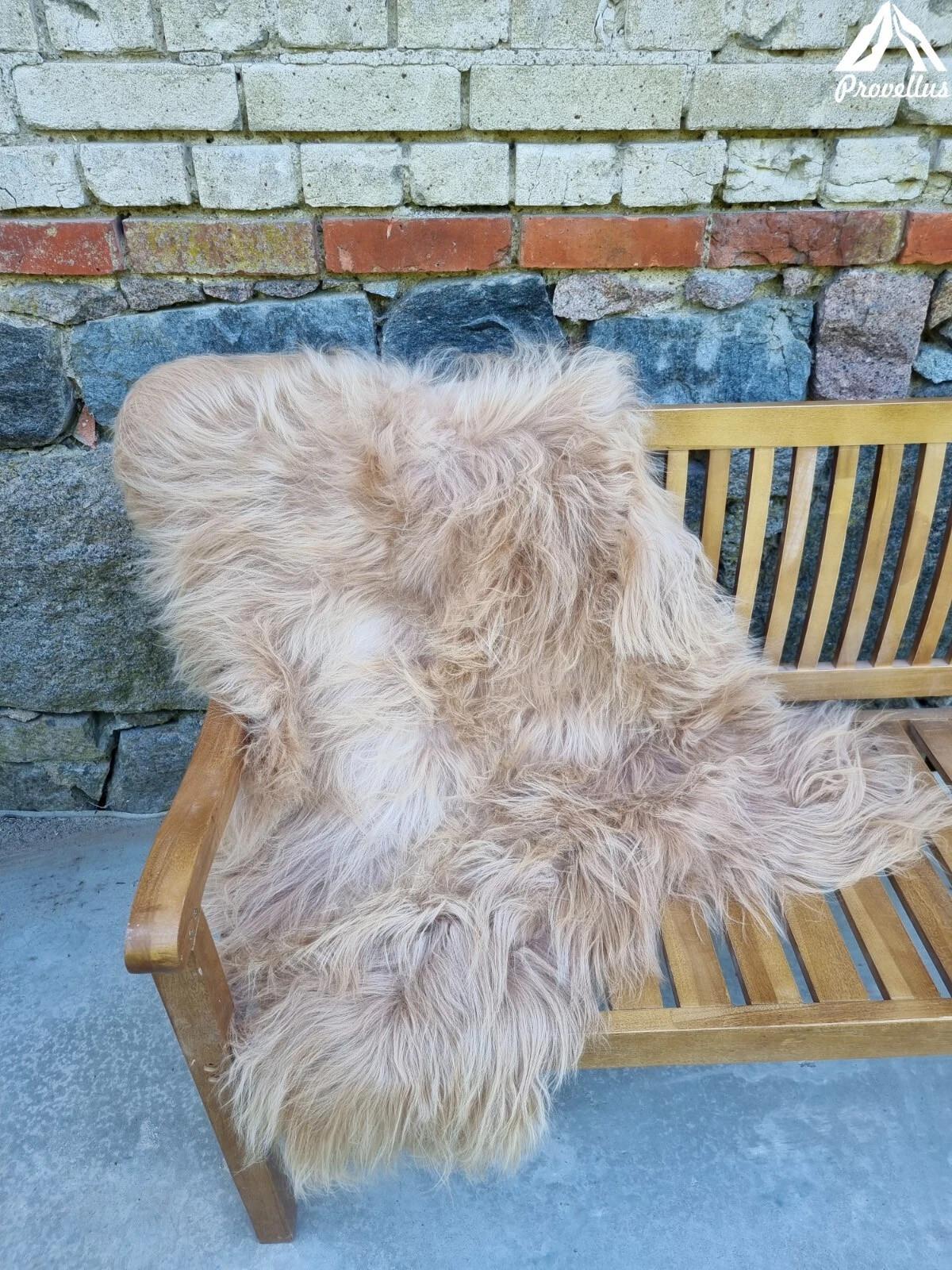 SCHAFFELL Langhaar skandinavisch weich chromfrei Cappuccino ca. 105 cm - Cappuccino, Fell (55/105cm) - Provellus