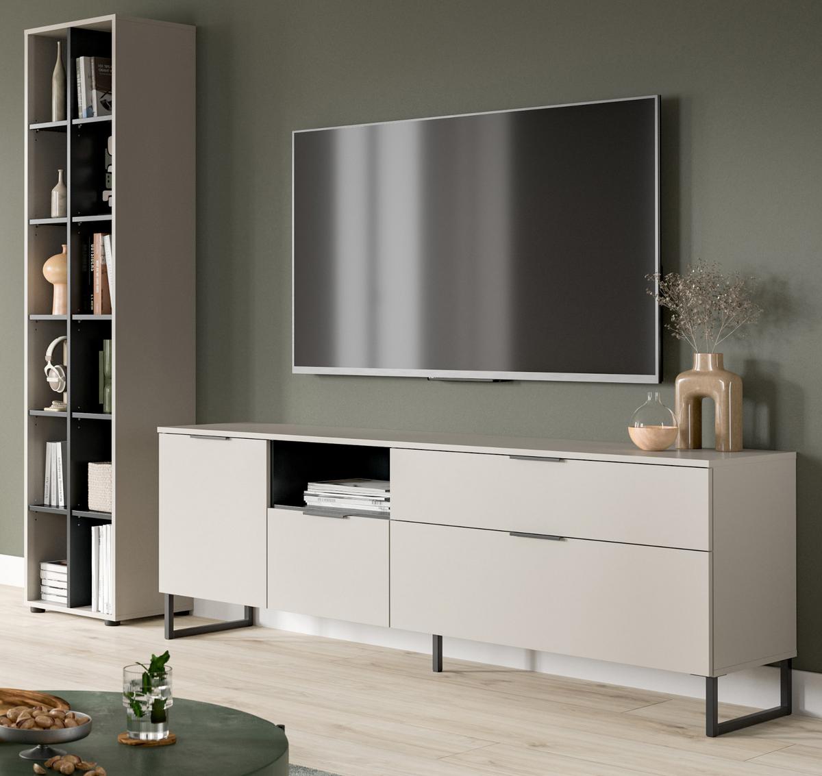 REGAL Kaschmir, schwarz 45 cm, Standregal mit 12 Fächern - Kaschmir/Schwarz, Holzwerkstoff/Kunststoff (45/192/35cm) - Inn.Furn