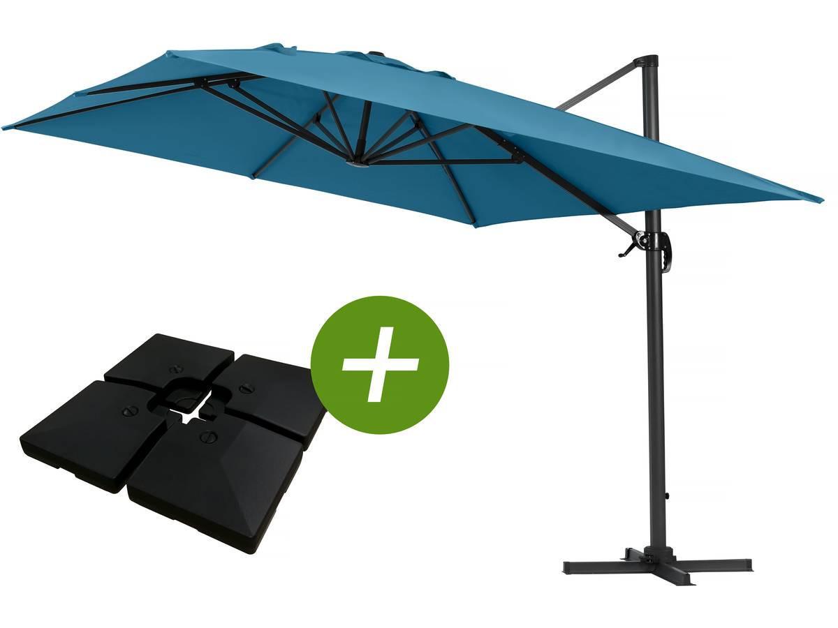 SONNENSCHIRM sun 4 Blau - Blau, Metall (400/300cm) - Habitat Garten