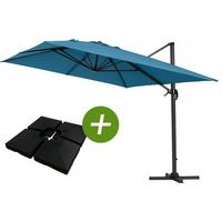SONNENSCHIRM sun 4 Blau - Blau, Metall (400/300cm) - Habitat Garten