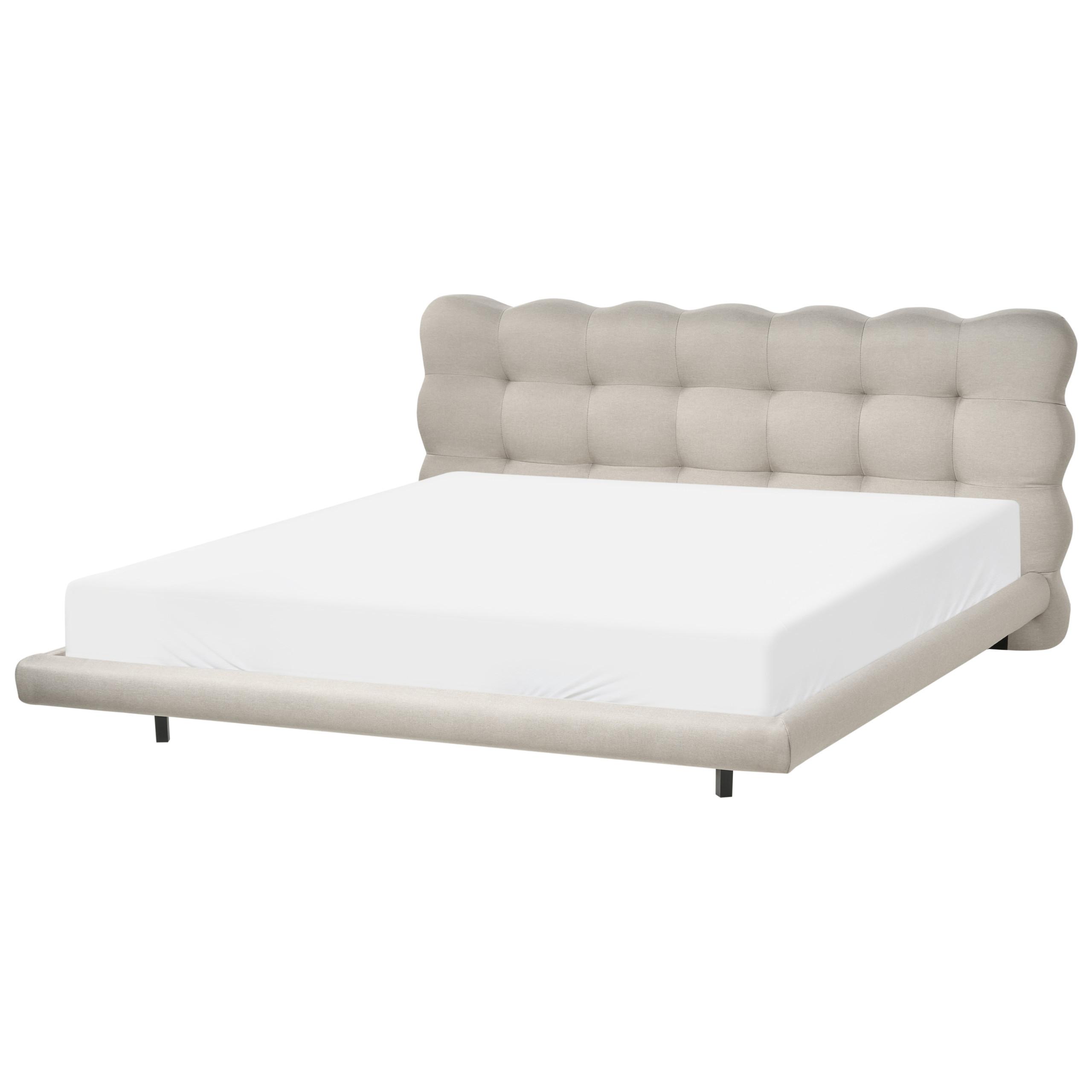 BETT mit Lattenrost 180/200 cm Stoff Beige Soulisse - Beige, Textil (180/200cm) - Beliani