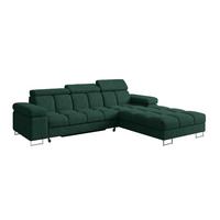 ECKSOFA mit Schlaffunktion Ottomane Rechts COMA L 271x203x79 Grün Velours - Grün, Holzwerkstoff/Textil (203/271cm) - ALTDECOR