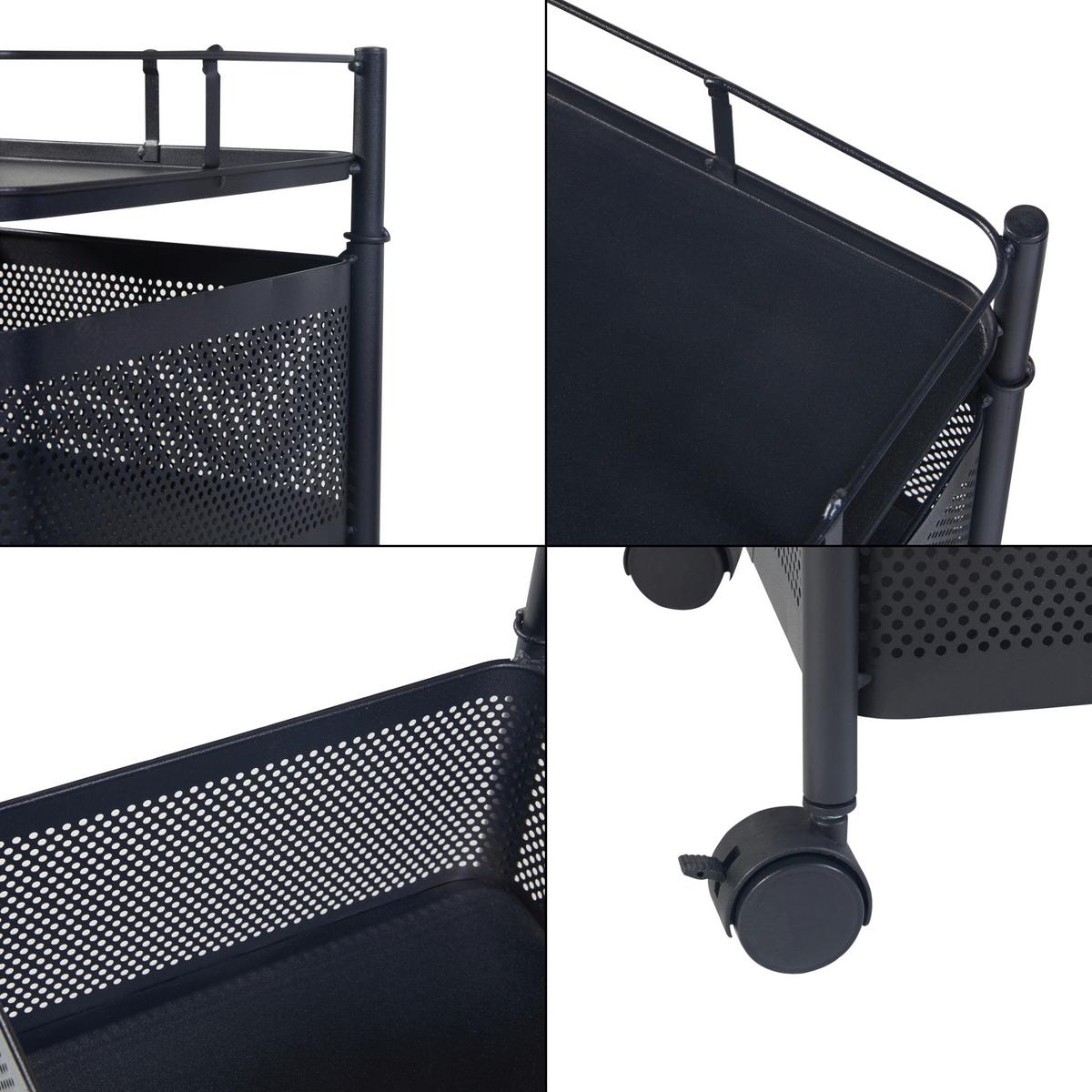 ROLLWAGEN Sunndal - Schwarz, Metall (27/64.5/27cm) - [en.casa]