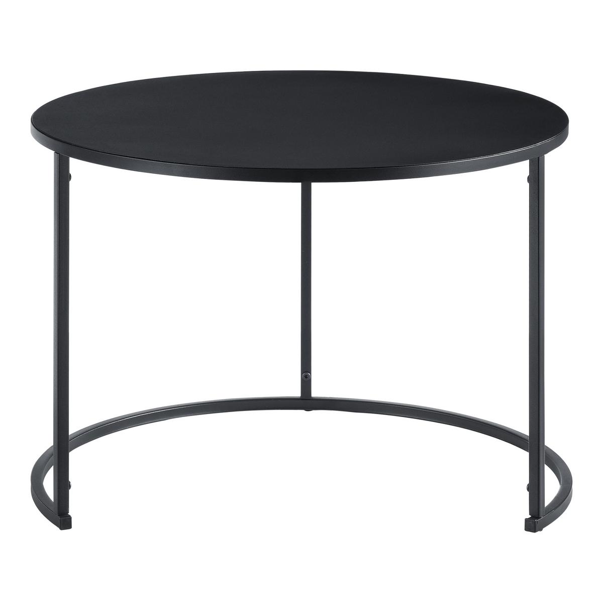 COUCHTISCH SET Korenica SET 2-teilig 74/74/46 - Schwarz, Metall (74/74/46cm) - [en.casa]