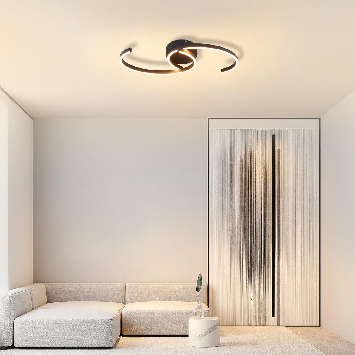 LED-DECKENLEUCHTE Oliver 60/16/9 cm - Schwarz, Metall (60/16/9cm) - Nettlife