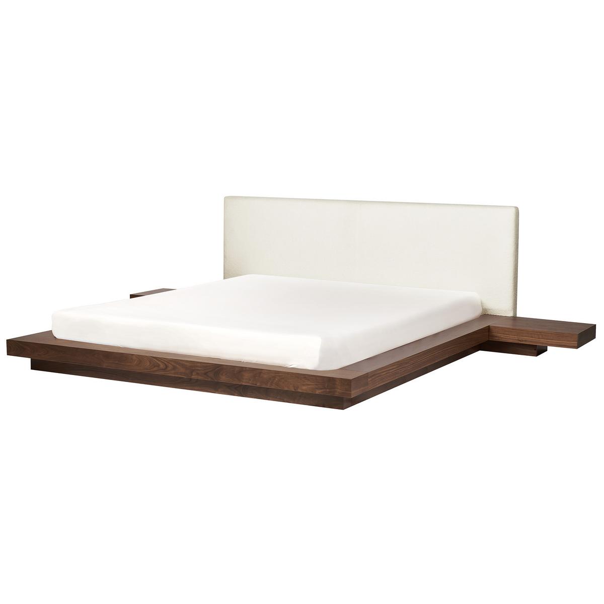 BETT mit Lattenrost 180/200 cm MDF-Platte Braun Zen - Braun, Holz (180/200cm) - Beliani