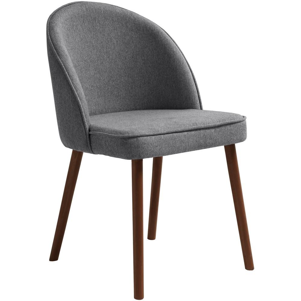 STUHL Luna, Polsterstuhl für das Esszimmer mit wengefarbenen Holzbeinen, Grau - Wengefarben/Grau, Holz (51/87/46cm) - Beautysofa
