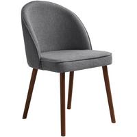 STUHL Luna, Polsterstuhl für das Esszimmer mit wengefarbenen Holzbeinen, Grau - Wengefarben/Grau, Holz (51/87/46cm) - Beautysofa