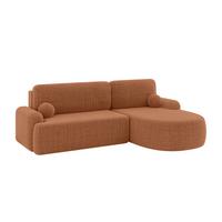 ECKSOFA mit Schlaffunktion und Bettkasten LIRA-L - 264x172x89 Apricot - Orange, Holzwerkstoff/Textil (172/264cm) - ALTDECOR