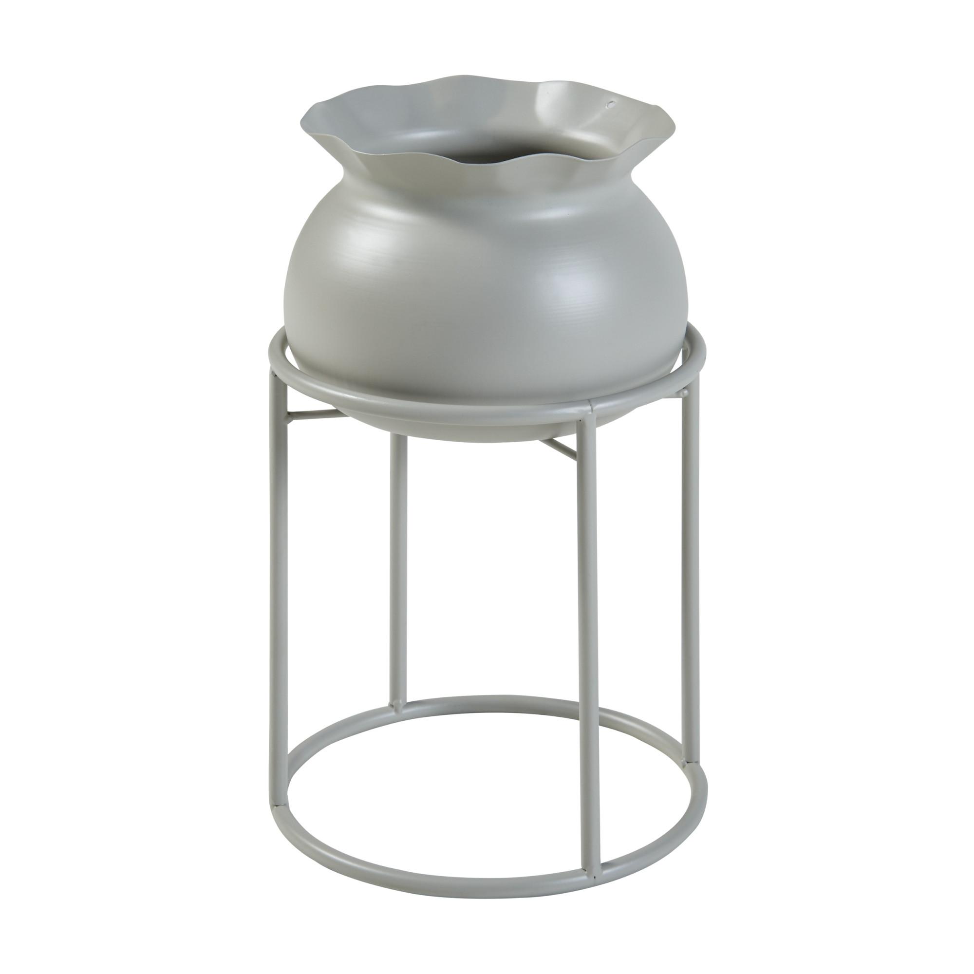 BLUMENSTÄNDER Assen - Hellgrau, Metall (19.5/19.5/31.5cm) - [en.casa]