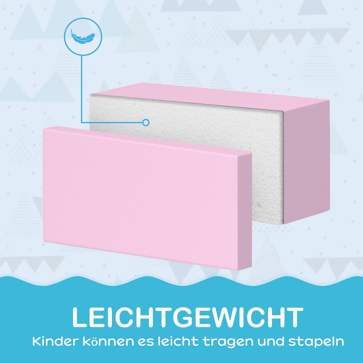 BAUSTEINSET 7er-Set Schaumstoff Bausteine Bauspielzeug für 1-3 Jahre alt Kinder - Multicolor, Kunststoff (40/11/60cm) - HOMCOM