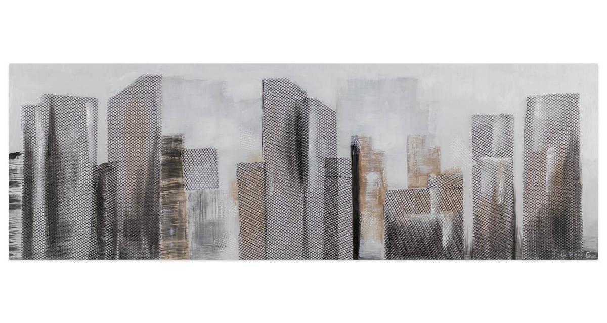 ACRYLBILD HANDGEMALT 120/40 cm - Grau, Holz/Textil (120/40cm) - KUNSTLOFT
