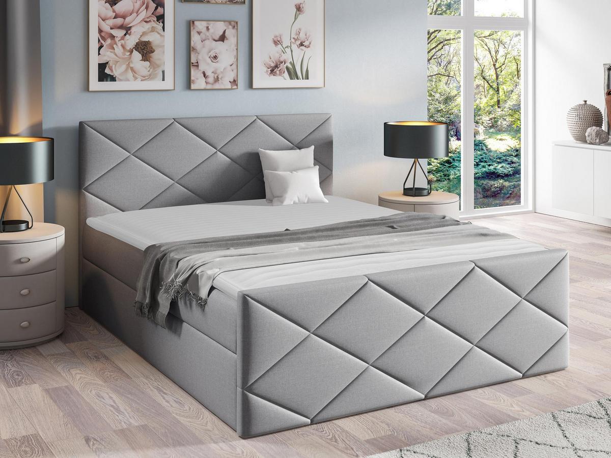 BOXBETT Herkules - H3 - Hellgrau, Holz (160/200cm) - MIRJAN24