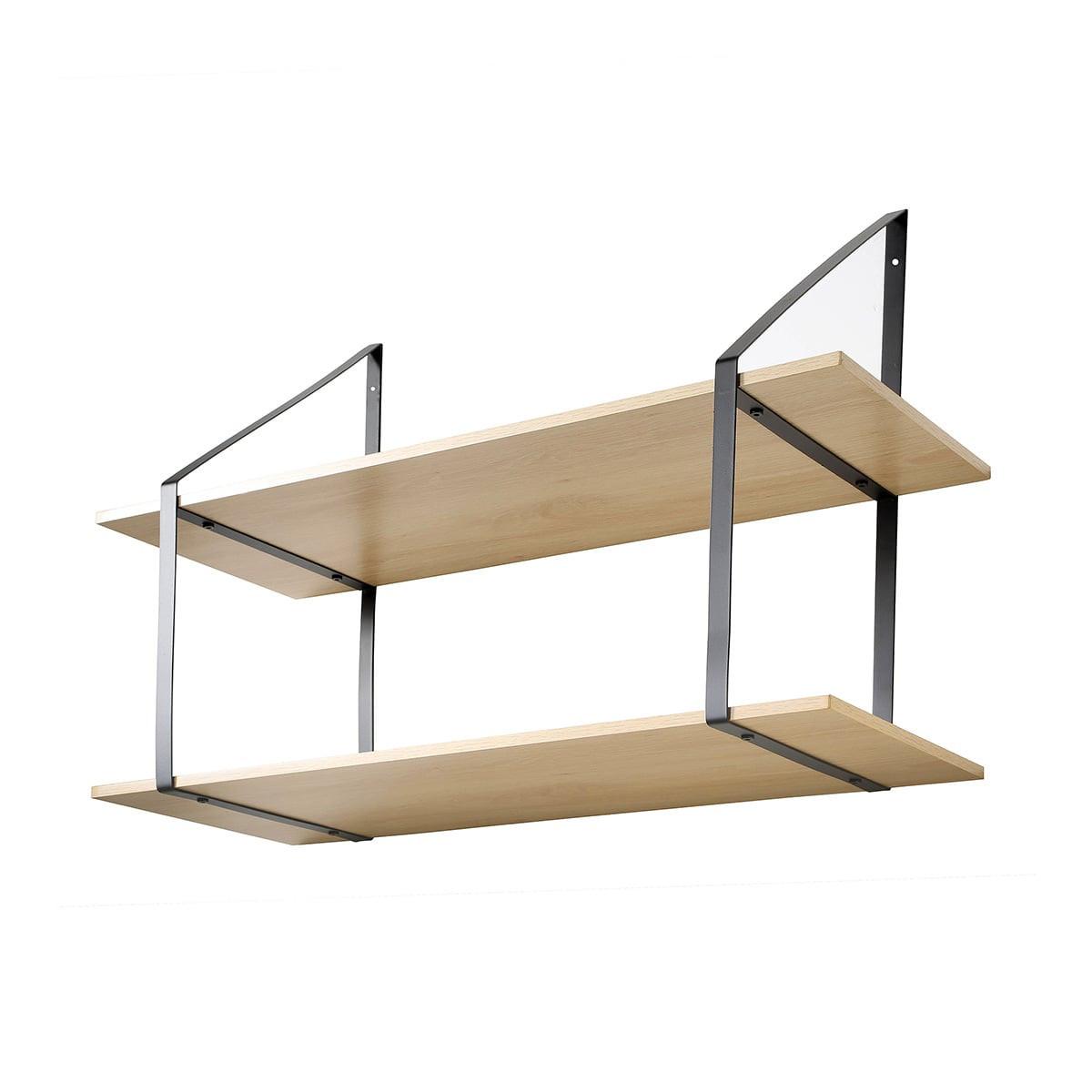 WANDREGAL mit großer Tiefe und 2 Ebenen - P30 cm. - Eschefarben, Holzwerkstoff (30/60/34cm) - Calicosy