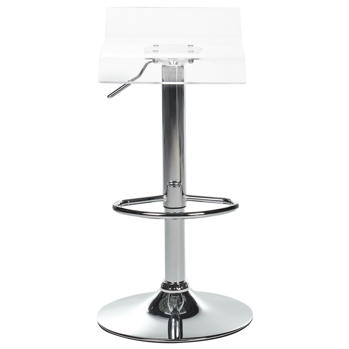 DREHHOCKER 2er-Set Transparent Neum - Transparent/Silberfarben, Kunststoff (38/60/39cm) - Beliani