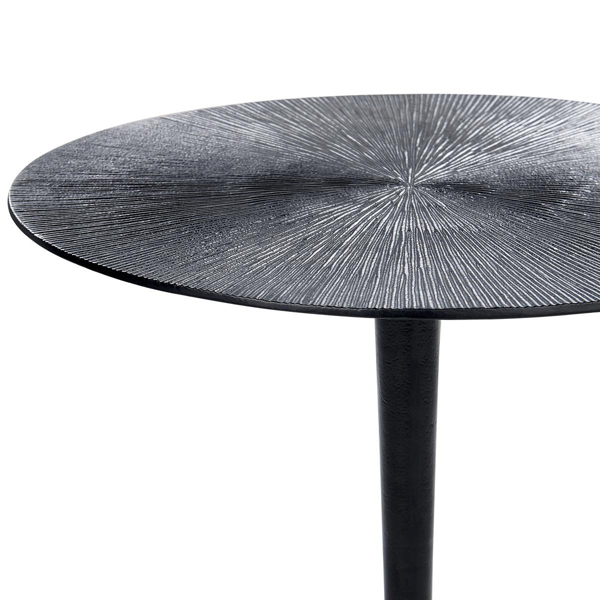BEISTELLTISCH Aluminium schwarz rund 30 cm Selwyn - Schwarz, Metall (30/30/60cm) - Beliani