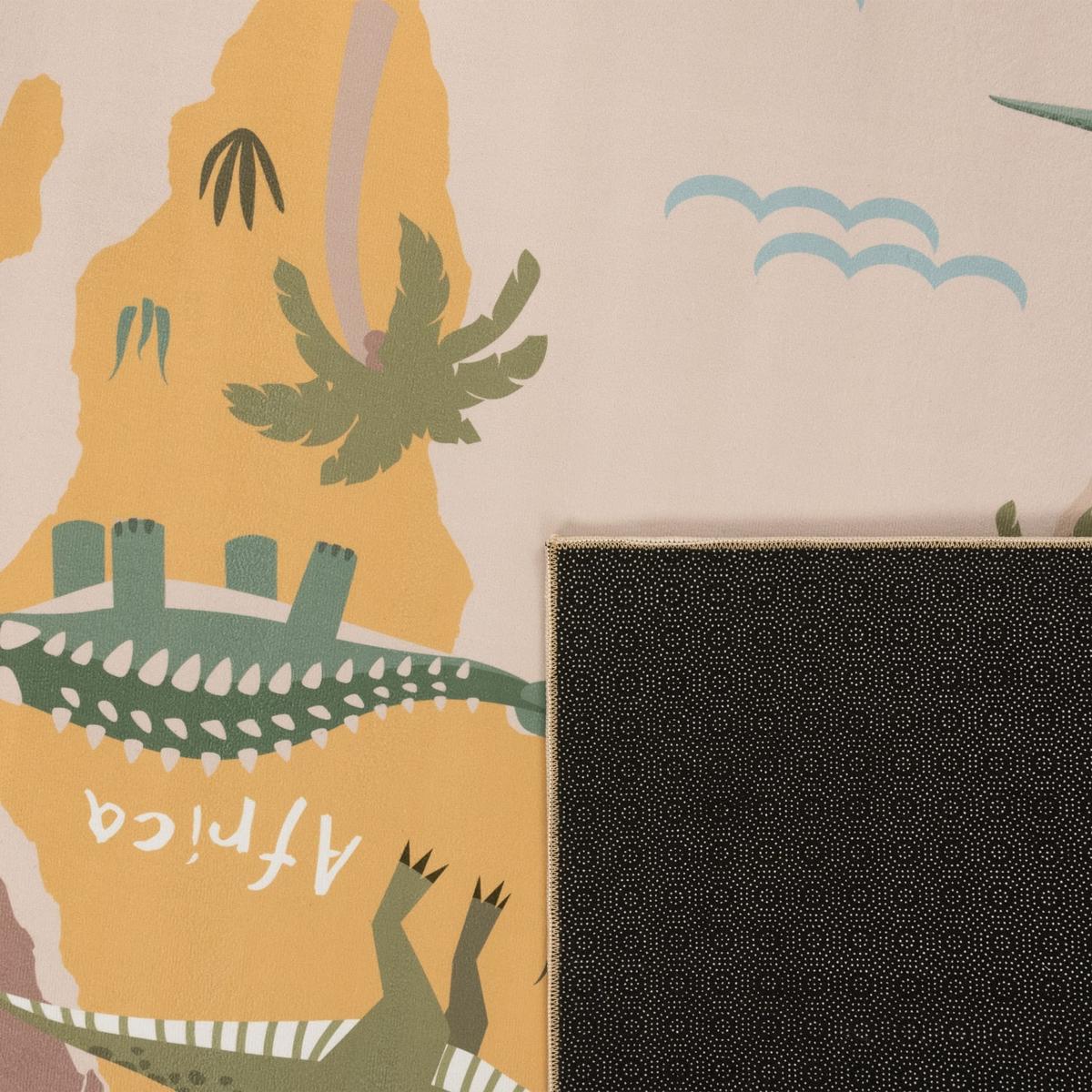KINDERTEPPICH Waschbar, mit Dino-Motiv, Beige, 100 x 200 cm - Beige, Textil (200/100cm) - KADIMA DESIGN
