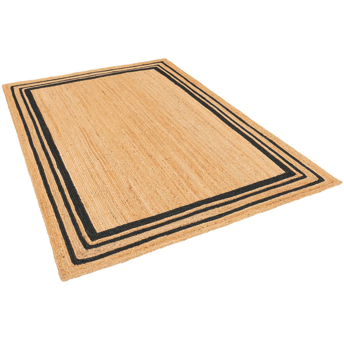 NATURFASER TEPPICH JUTE SALSA BORDÜRE - Anthrazit, Textil (140/200cm) - Pergamon