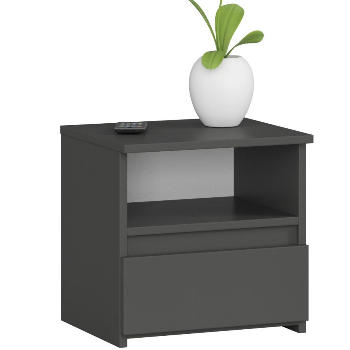 NACHTTISCH Graphit Grau 40/40/35 - Graphitfarben, Holzwerkstoff (40/40/35cm) - RAUMHIRSCH FURNITURE