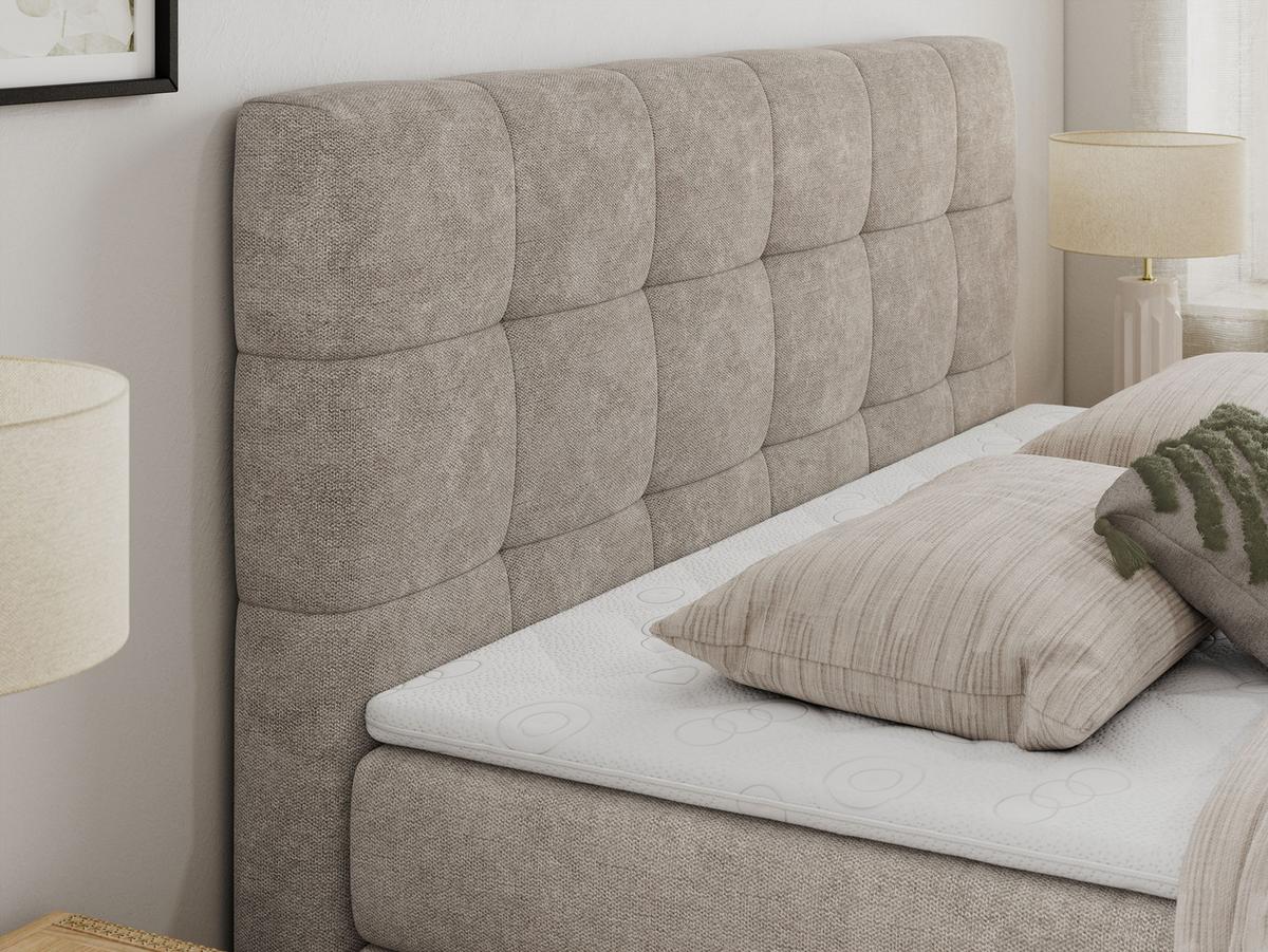 BOXSPRINGBETT LUKA KING 120/200 Beige Struktur - H4 - Beige, Holz/Textil (120/200cm) - MKS