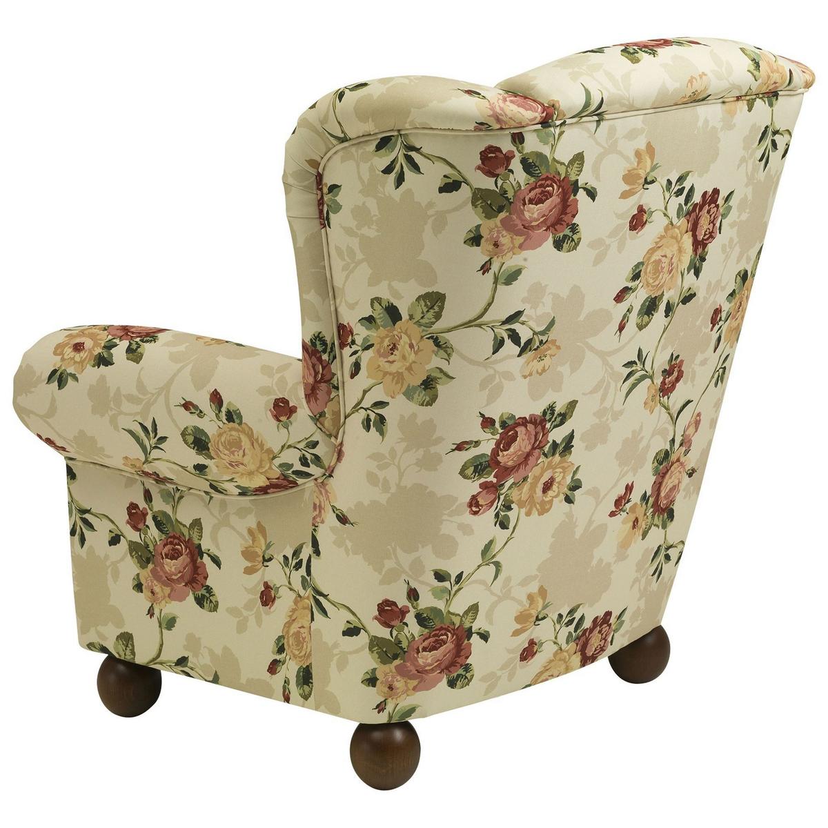 OHRENBACKENSESSEL Kasha Bezug Flachgewebe Buche nussbaum dunkel / multi - Dunkelbraun/Naturfarben, Kunststoff (93/103/87cm) - 58aufmkessel