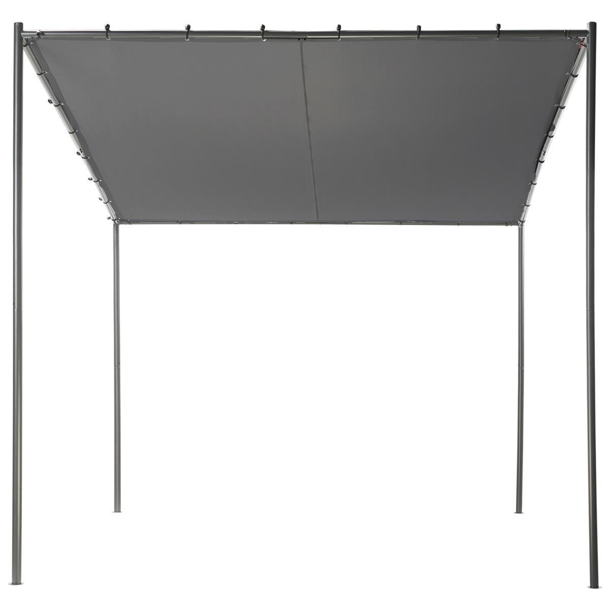 GARTEN-PERGOLA Grau Vimino - Grau, Textil (282/282/294cm) - Beliani