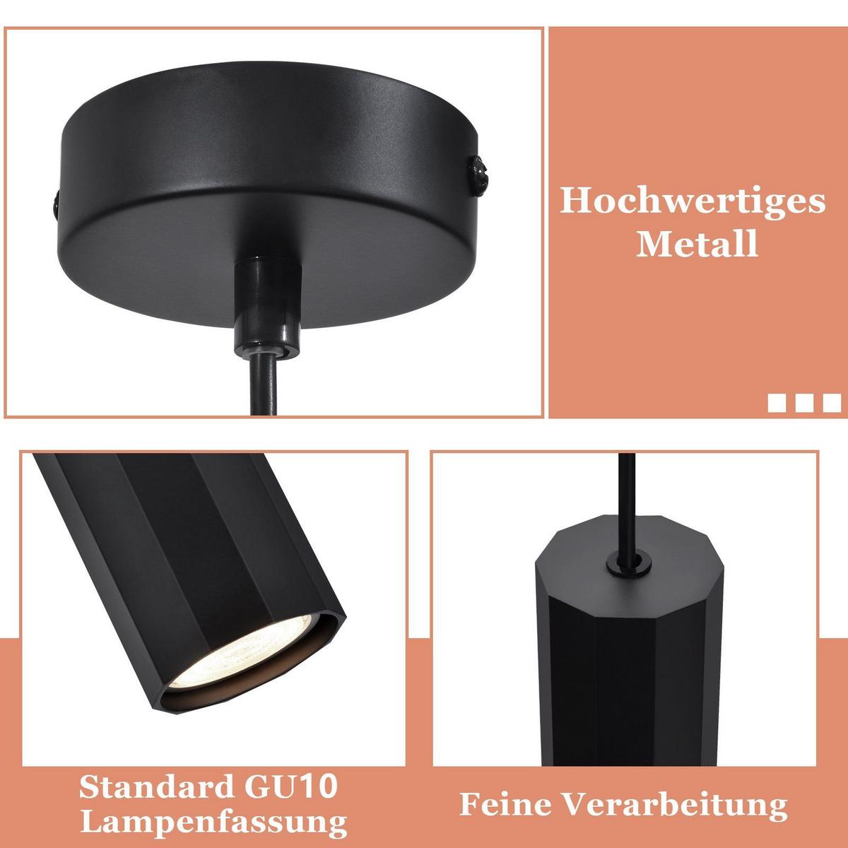 PENDELLEUCHTE Kraftfeld 8/8/170 cm - Schwarz, Metall (8/8/170cm) - Nettlife