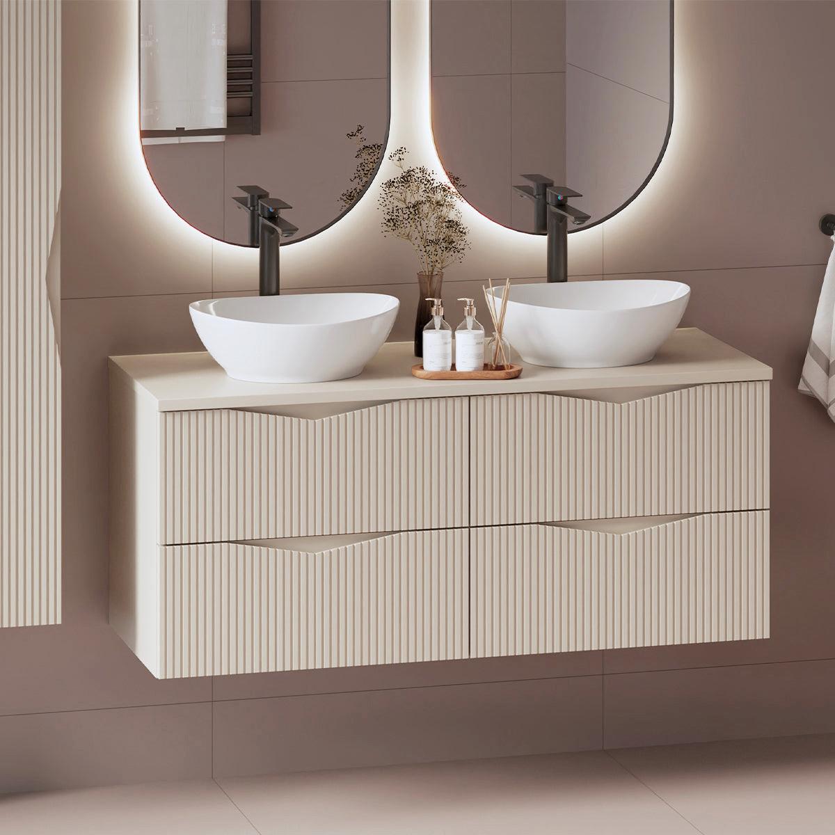 DOPPELWASCHTISCH 120.6cm Tao Kaschmir - Beige, Holzwerkstoff (120.6/50/45.8cm) - Petits-meubles