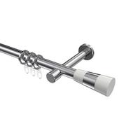 GARDINENSTANGE Prestige Tanara 520 cm (geteilt in 4 x 130 cm), 1-läufig, 20 mm Ø Chrom - Chromfarben/Weiß, Metall (520cm) - INTERDECO