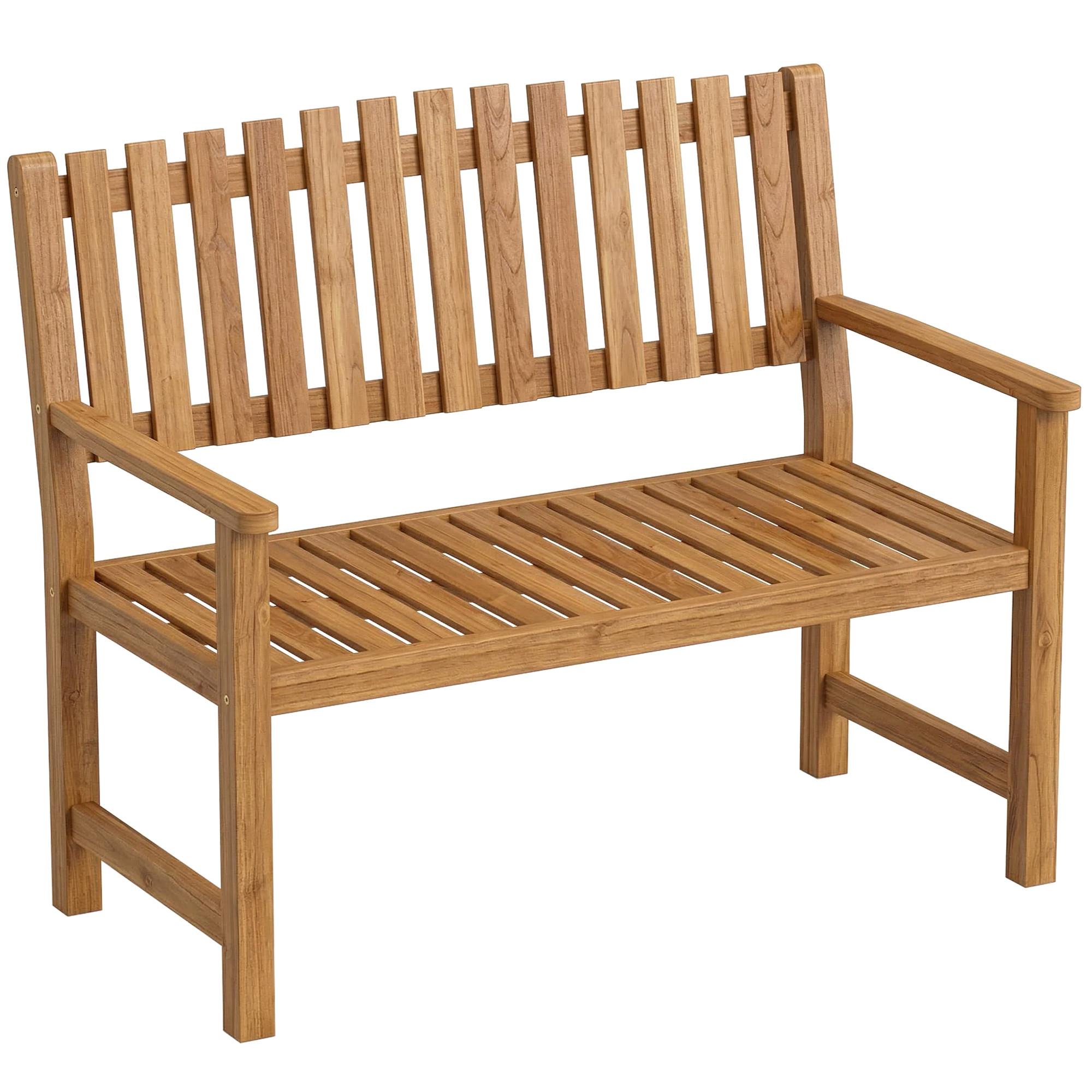 GARTENBANK Akazienholz Naturholz - Naturfarben, Holz (64/92/112cm) - Outsunny