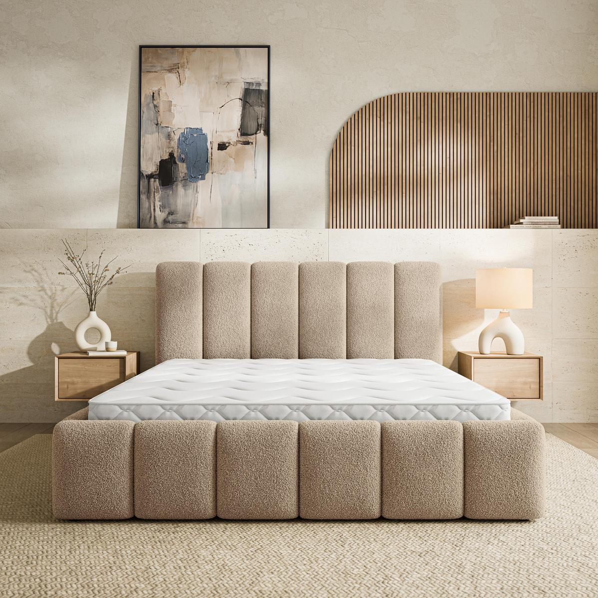 POLSTERBETT RANIS 180x200 cm mit Bettkästen - Beige - Beige, Holz/Textil (180/200cm) - MASSENO