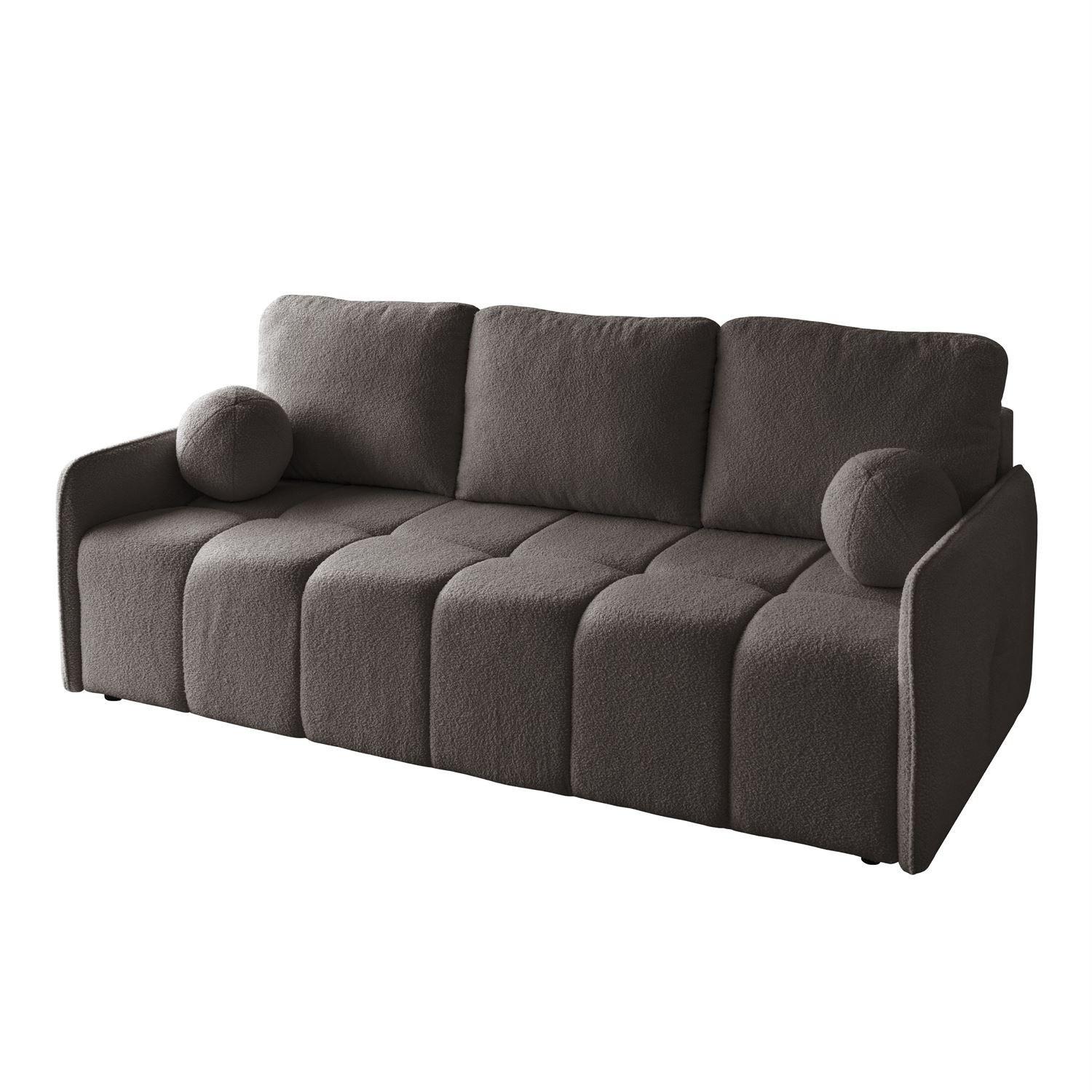 SCHLAFSOFA Morena, zweisitzig, mit Schlaffunktion, Quelle 20 - Dunkelbraun, Textil (207/90/90cm) - Lookway