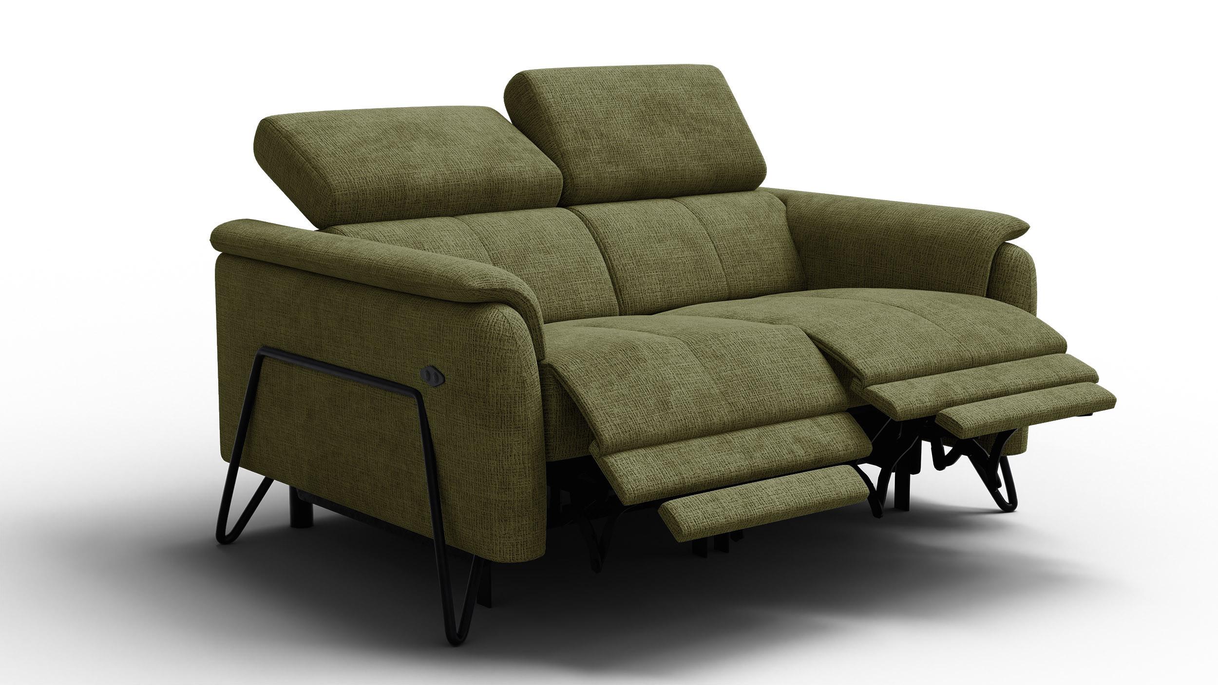RELAXSOFA RODEN 2-Sitzer, olive - Olivgrün, Holz/Textil (152/82/103cm) - Wozimo
